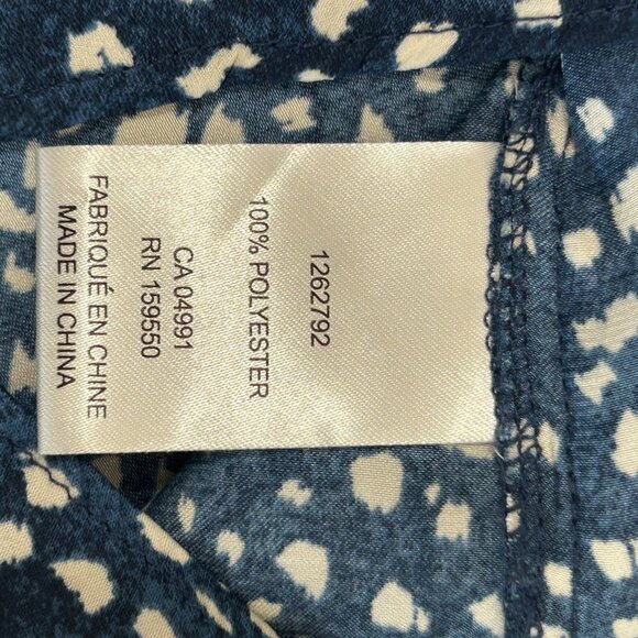 CAROLINA BELLE Montreal Womens L Blue Abstract Dot Tunic Top Cap Sleeve V Neck - Picture 6 of 7